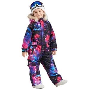 Blue Magic Kids One Piece Snowsuits bib Ski snowboard Suits galaxy print 120 / 6